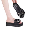Thick sole bear bows slippers women's summer outwear 2025 new arrival fairy style fashion heightenednon-slip sandals women's slippers