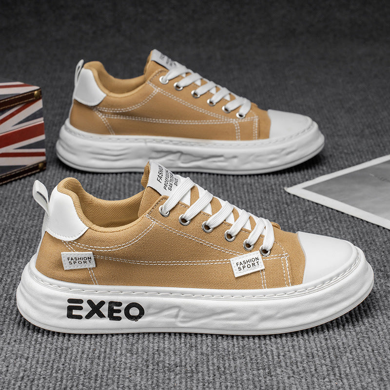 Canvas men's winter breathable casual low-top flat shoes - student trendy versatile athletic design niche canvas shoes