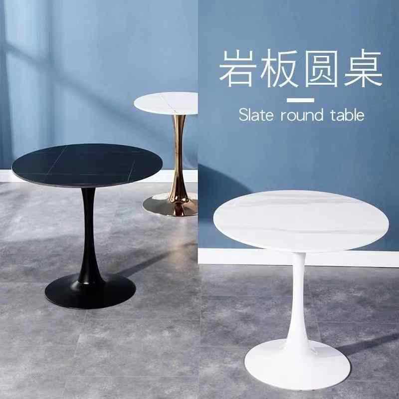Accessible luxury slate small round table small apartment dining table tulipfor home table balcony bedroom round side table dining table