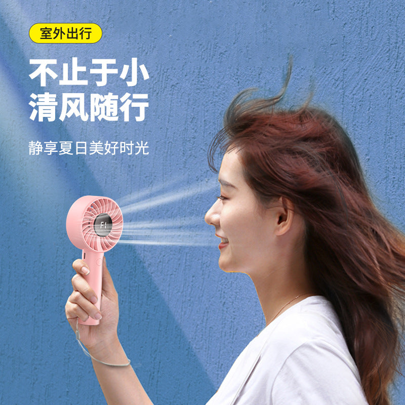 new arrival handheld small fan usb rechargeable portable mini fan for home desktop high wind digital display fan