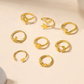 Wholesale niche women's rings, european and american cross-border jewelry, unique and exaggerated alloy star and heart stackable rings with a sense of design