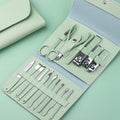 New green stainless steel nail clipper pedicure knife set manicure tool full set nail scissors set nail clippers wholesale