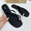 One-strap buckle elegance sandals for women 2025 summer new arrival lady elegant street style toe flats european station preppy style