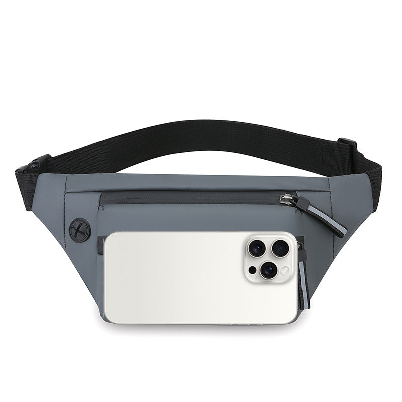 New men's fanny pack casual anti-splashing chest bag multi-layer large-capacity shoulder bag simple solid color messenger bag wholesale