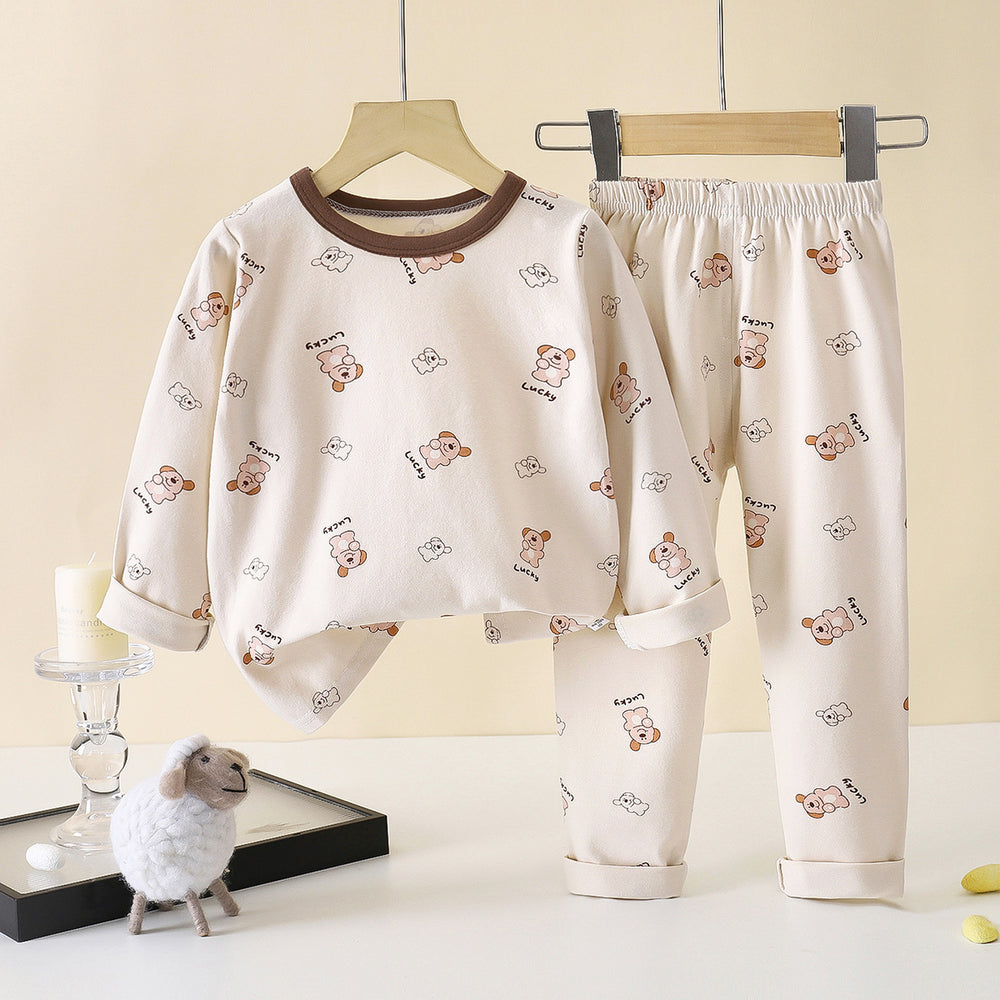 Children's spring/autumn underwear set, boys' and girls' lycra cotton thermal underwear, baby base layer pajamas, loungewear