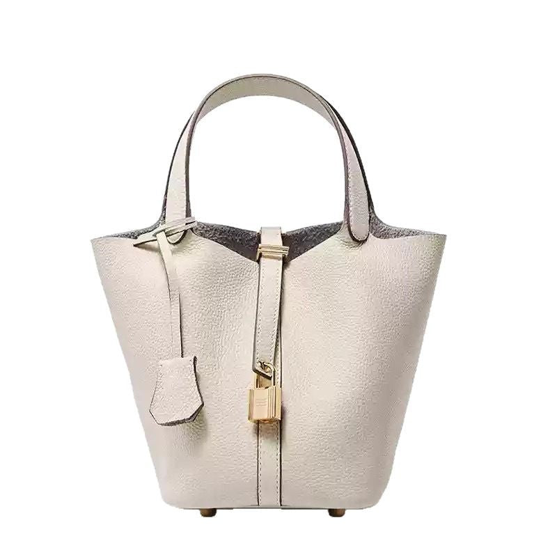 genuine leather women's bag bucket bag easiest for match 22cm large vegetable basket first layer cowhide women's 2025new arrivalsatchel bag