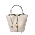 genuine leather women's bag bucket bag easiest for match 22cm large vegetable basket first layer cowhide women's 2025new arrivalsatchel bag