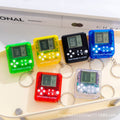 Pocket tetris game console - creative mini electronic game console keychain - nostalgic stress relief toy