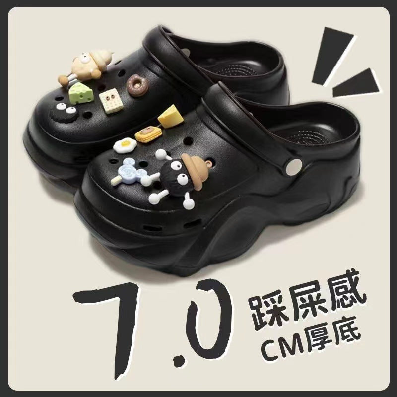 Women's clogs summer outdoor wear 2026 new eva beach seaside non-slip anti-odor thick sole height increasing sandals