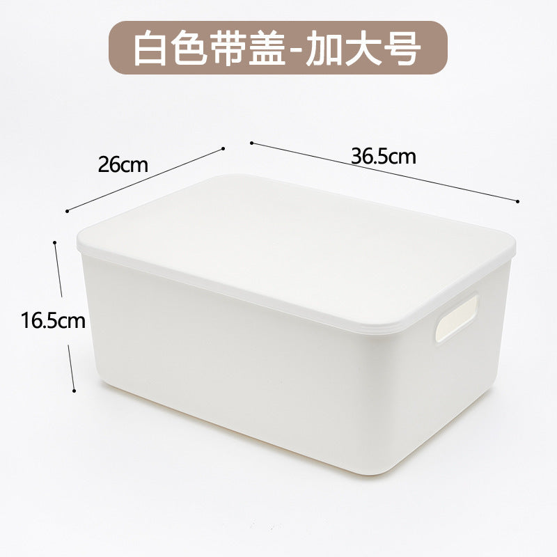Plastic storage box Clothes household kitchen storage box Desktop sundries storage Organizing box with lid Dust-proof storage box