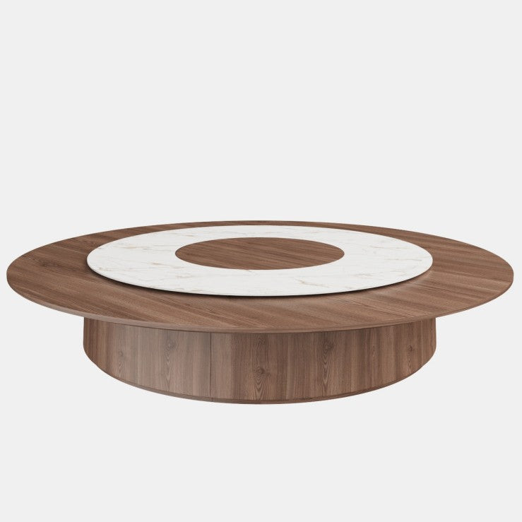 Customized hotel dining table large round table electric turntable high-end desktop large box family banquet hotel hot pot table