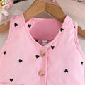 european and american style baby summer outfit: sweet heart pattern kids' set - princess-inspired sleeveless vest dress