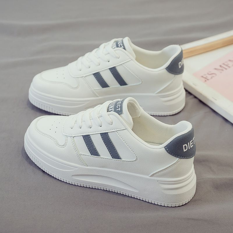 Little white shoes 2025 new spring ins versatile shoes children's student version thick baseplate shoes popular casual sports shoes