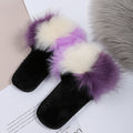 Export amazon new arrival imitation fox raccoon raccoon fur slippers cotton slippers fur fur slippers flats flip flops