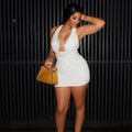 Exportnew arrival beading v neckcut out vest style dressfashionsexy hot girl backless silm hip skirt