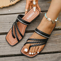 European and american plus size lightweight flat sandals women's woven strap beach foreign trade flip-flops women's sandals slippers