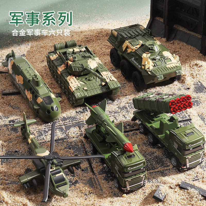 Kids' large military ejection car transforming track missile car parking tank alloy car boy toy ages 3-6