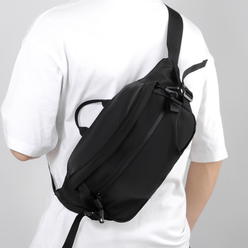 New men's fanny pack Korean version functional breast bag simple fashion shoulder bag sports fanny pack large capacity satchel men's