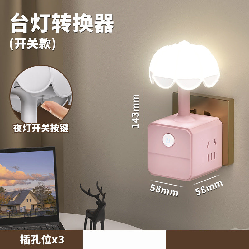 Voice-activated night light - smart bedside lamp with voice control for home, bedroom, reading, dorm room, and smart desk lamp with socket adapter