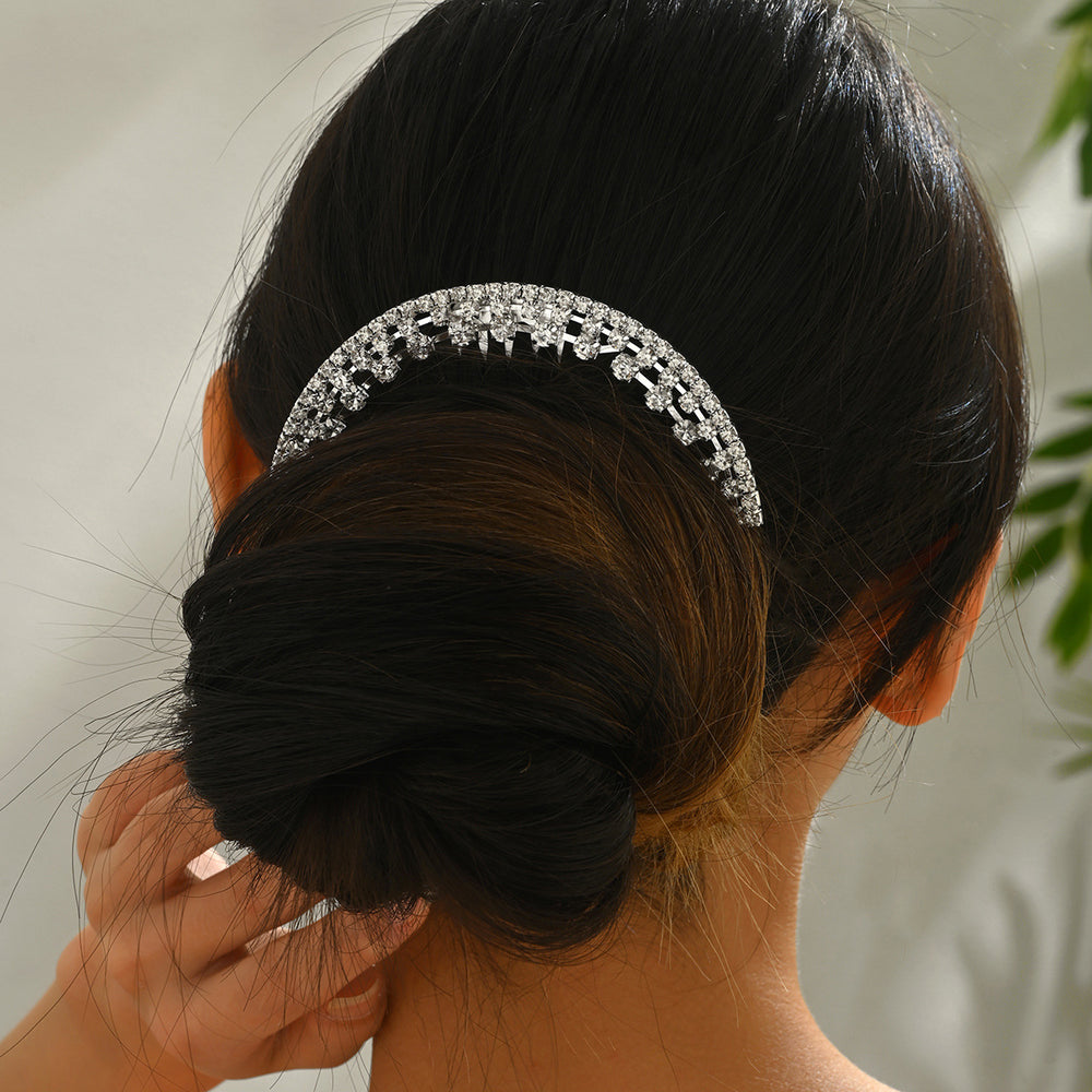 Women's hair clip jewelry wholesale: cross-border, light luxury, high-end, full diamond hair comb, baroque retro bridal holiday hair accessories