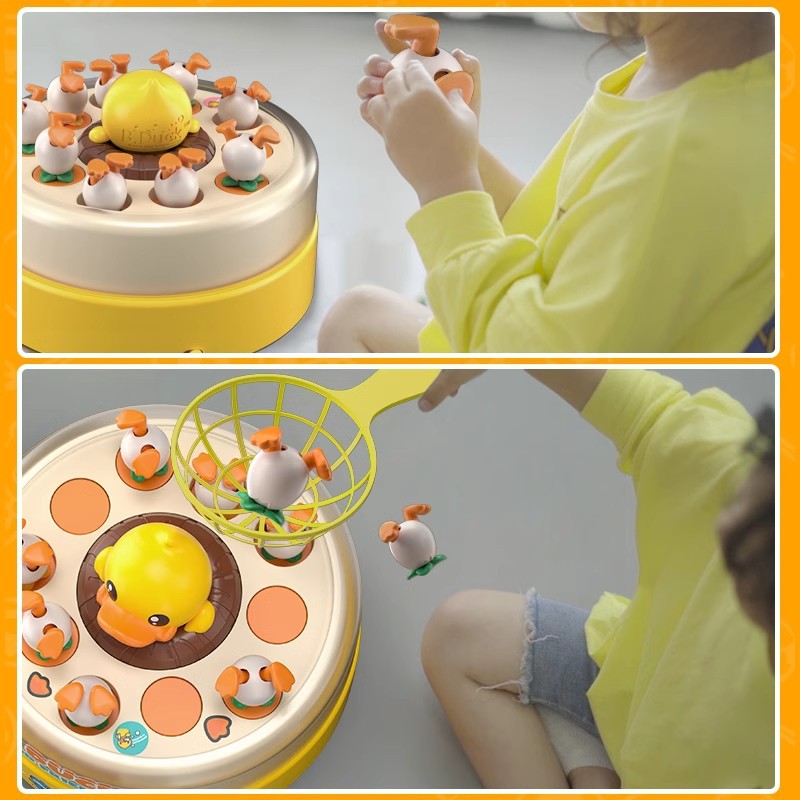 Rubber ducky pop-up spinning wheel electric fishing toy - educational toy for toddlers (ages 1-3) - perfect birthday gift for boys and girls