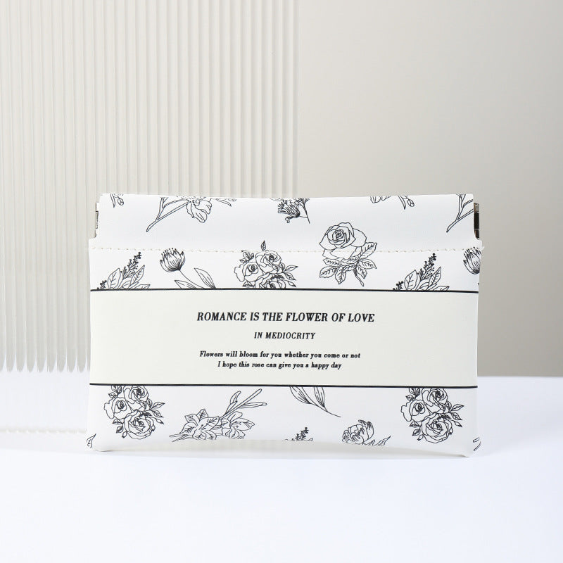 Shrapnel storage bag Automatic closed cosmetic bag Waterproof large-capacity portable storage bag Data cable Storage lipstick