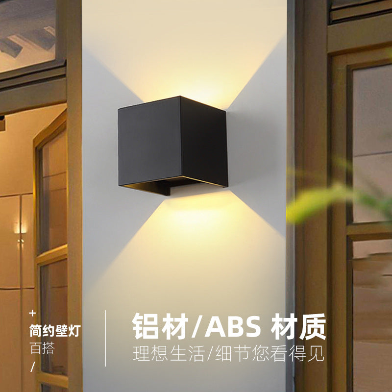 Waterproof led wall lamp courtyard balcony outdoor pillar lamp simple creative garden outdoor stairs wall washer wall lamp