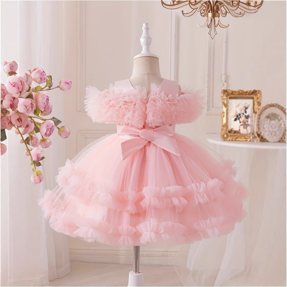 new arrival in-stock tulle evening dress princess dress girls' piano performance dress flower girl dress