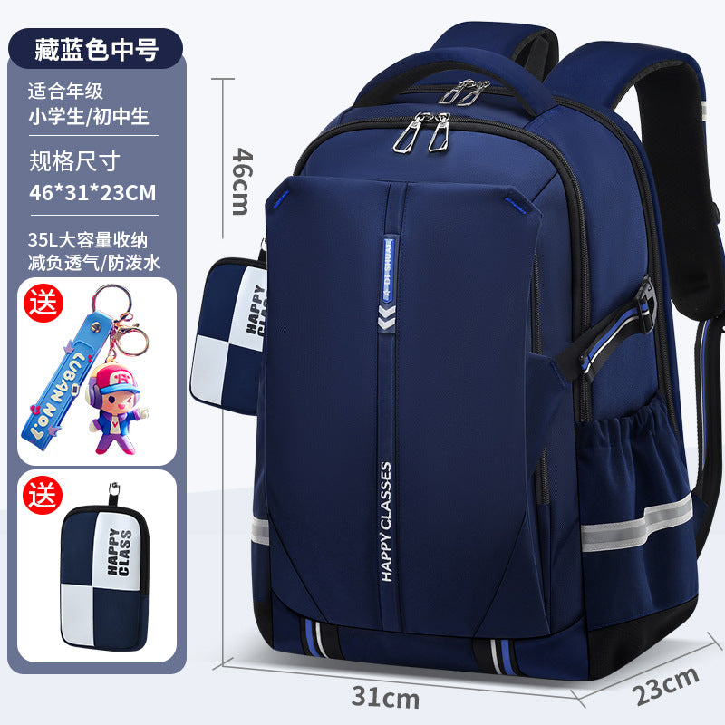 2026 new elementary and middle school boys' lightweight backpack - ergonomic, spine-supporting design for students - high school girls' large capacity, ultra-lightweight backpack