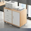 Under-desk file cabinet, wooden side cabinet with lock, office cabinet, printer drawer, storage cabinet, low cabinet