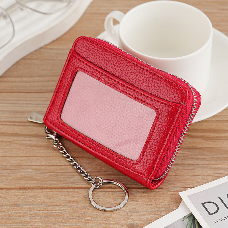 popular multi-color zipper credit card bag RFID wallet women's small card holder  organ card bag