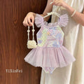 Baby swimsuit for girls, new style, mermaid princess style, colorful swimsuit, children's hot spring vacation swimsuit