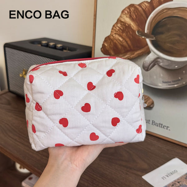 Cross-border new cosmetic bag ins wind red small love fashion portable storage bag small fresh and cute cosmetic bag