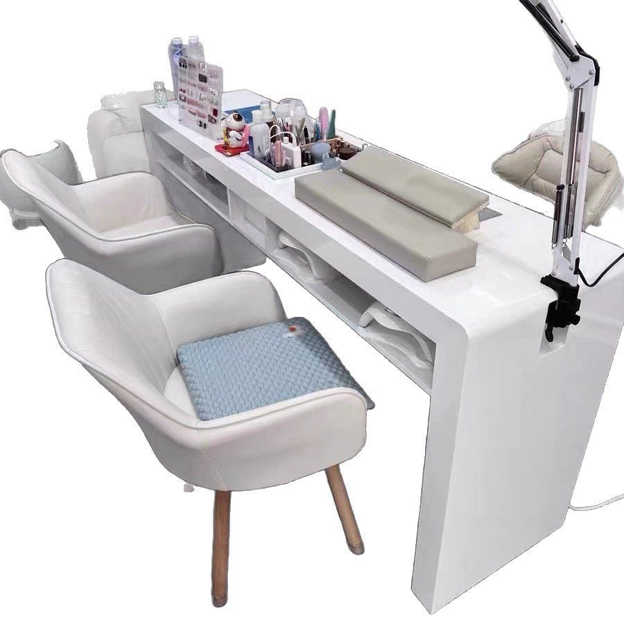 Nail art table net manicure table paint single double groove storage box embedded vacuum cleaner simple Japanese nail salon