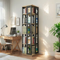 Rotating student bookshelf bookcase, mobile multi-tier kids storage floor rack, simple organizer, multifunctional living room shelf