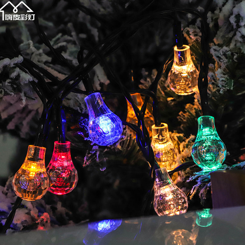 Cross-border led solar light string bubble ball outdoor camping courtyard project lighting Christmas decorative light string