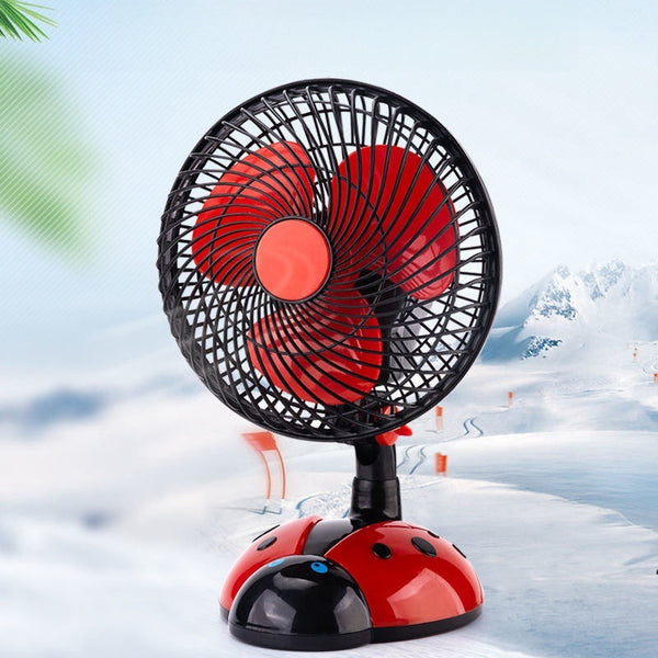 Cartoon small fan, student dormitory bedside small mini silent electric fan, shaking head fan, home office desk fan