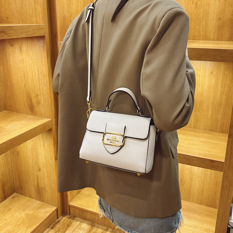 fashion bag for women, 2025 new trendy minimalist color block messenger flap top handle crossbody bag