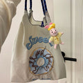 Donut japanese style yi mengling same style student embroiderenvironmental-friendly bag embroider nylon satchel bag shoulder tote bag
