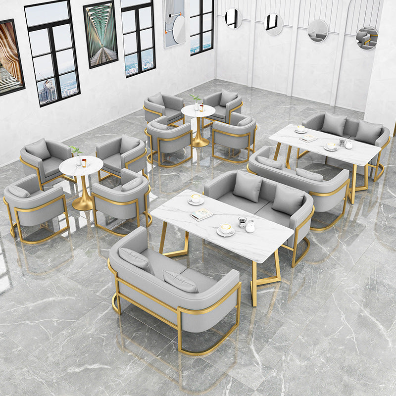Nordic style coffee shop & bubble tea shop furniture set: tables, chairs, casual bar, lounge music, dining bar, commercial western restaurant booths & sofa combination