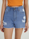 In-stock - yt251# cross-border fashion women's comfortable casual ripped high-waisted denim shorts for  & us/eu export