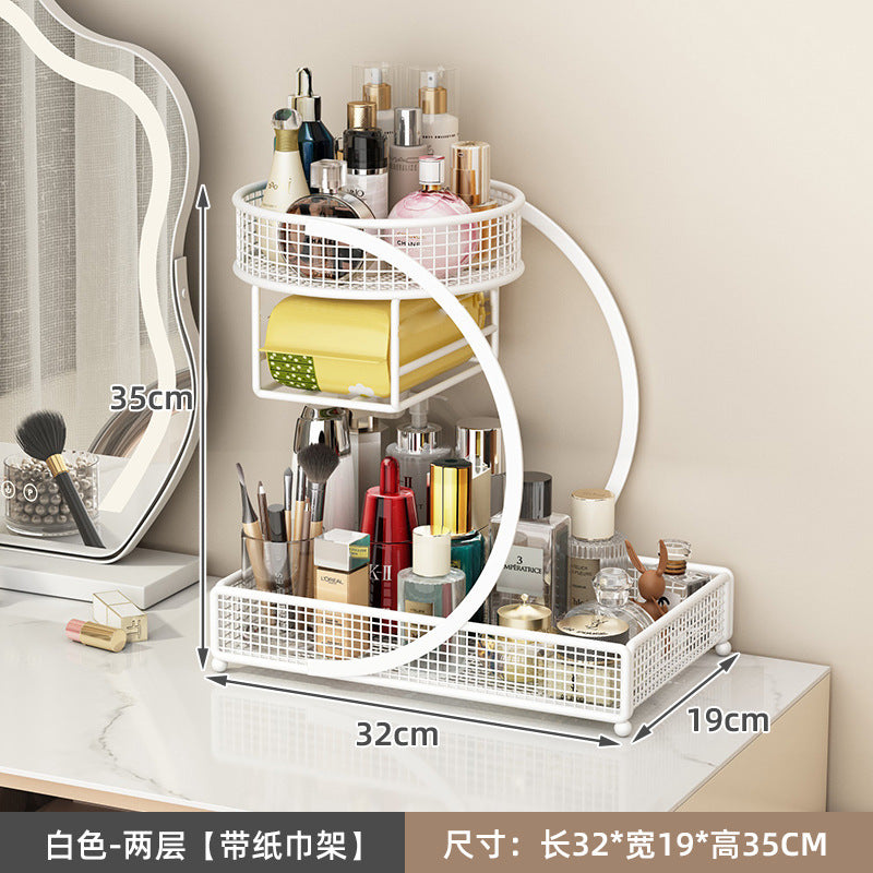 Cosmetic organizer box vanity table skincare storage rack bathroom sink shelf desktop multi-layer organizer