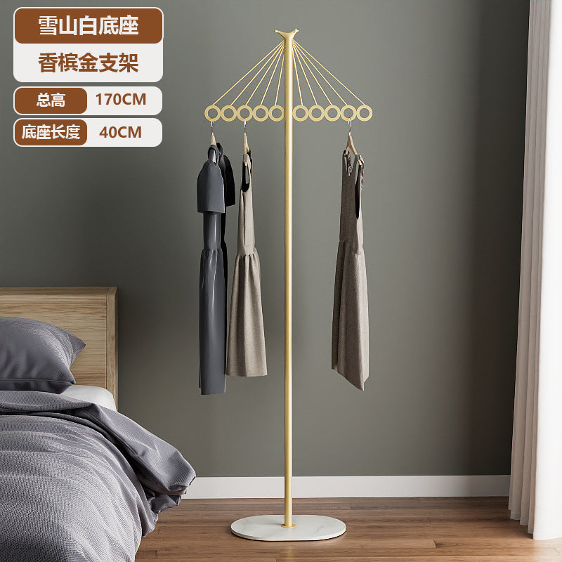 Luxury-feel metal coat rack with sturdy base - freestanding overcoat and windbreaker storage rack with multiple hooks for decorative storage