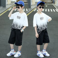 Boys' summer outfit set:  new trendy & stylish kids' summer clothes, short-sleeve two-piece set for boys