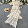 Elegant, age-defying, and perfect for the office: a white lace two-piece set for women. this summer's must-have features a figure-flattering, high-waisted design that exudes sophistication and grace