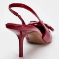 Fashionnew arrival back hollow flats women's stiletto pumps pointed toe one-word buckle sandals spring & fall socialite bows