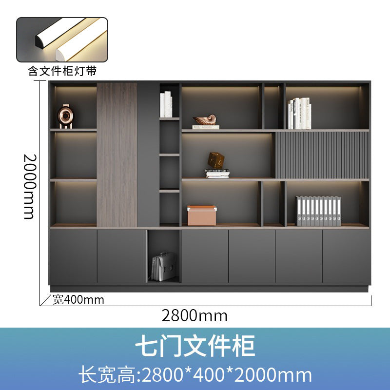 Office background cabinet bookcase boss file cabinet wall floor cabinet wooden information cabinet storage cabinet