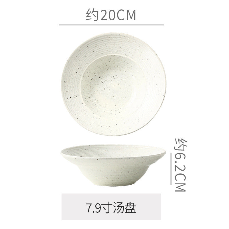 Retro style ceramic kiln straw hat plate restaurant hotel for home threaded pasta plate japanese style fruit salad dessert plate