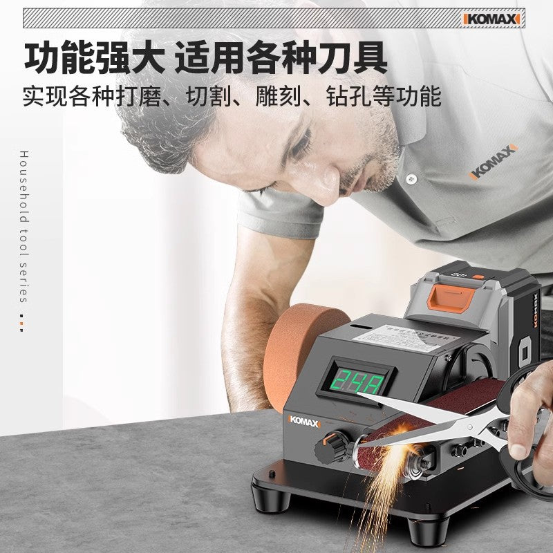 For homesmall lithium electric belt machine fully automatic electric grinding and polishing machine knife sharpening handy gadget desktop sandpaper grinder