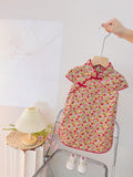 Baby girl cheongsam dress summer new style princess dress 1-2-3-4-5 years old toddler hanfu girl summer outfit